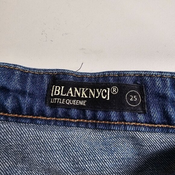 Blank NYC Distressed Frayed Denim Cutoff Shorts Little Queenie Blue Size 25 - Picture 3 of 11